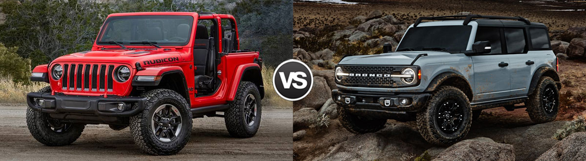 2021 Jeep Wrangler vs. 2021 Ford Bronco comparison